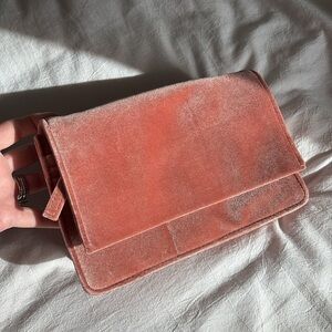 Zara Coral Velvet Clutch